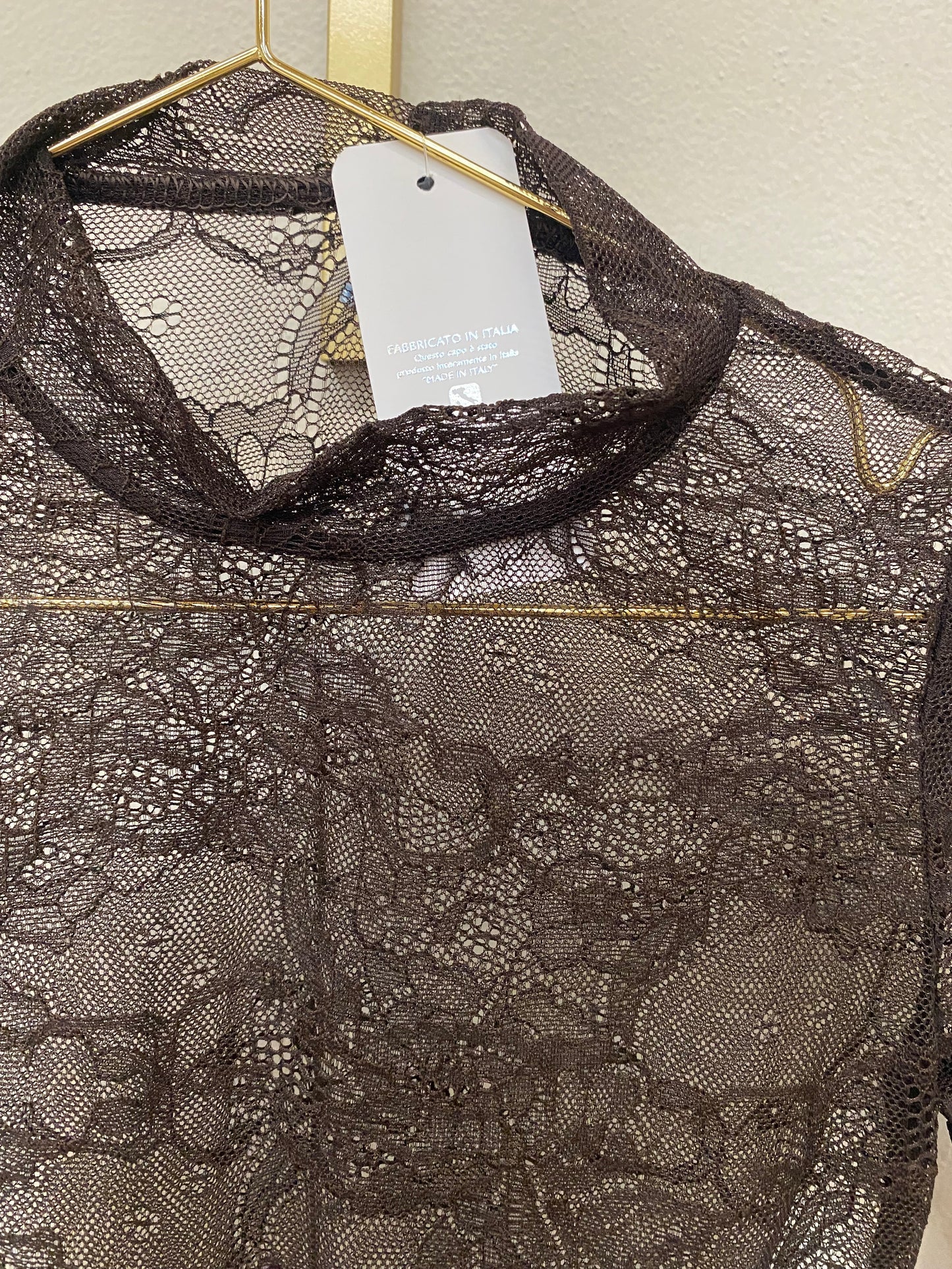 Body pizzo marrone