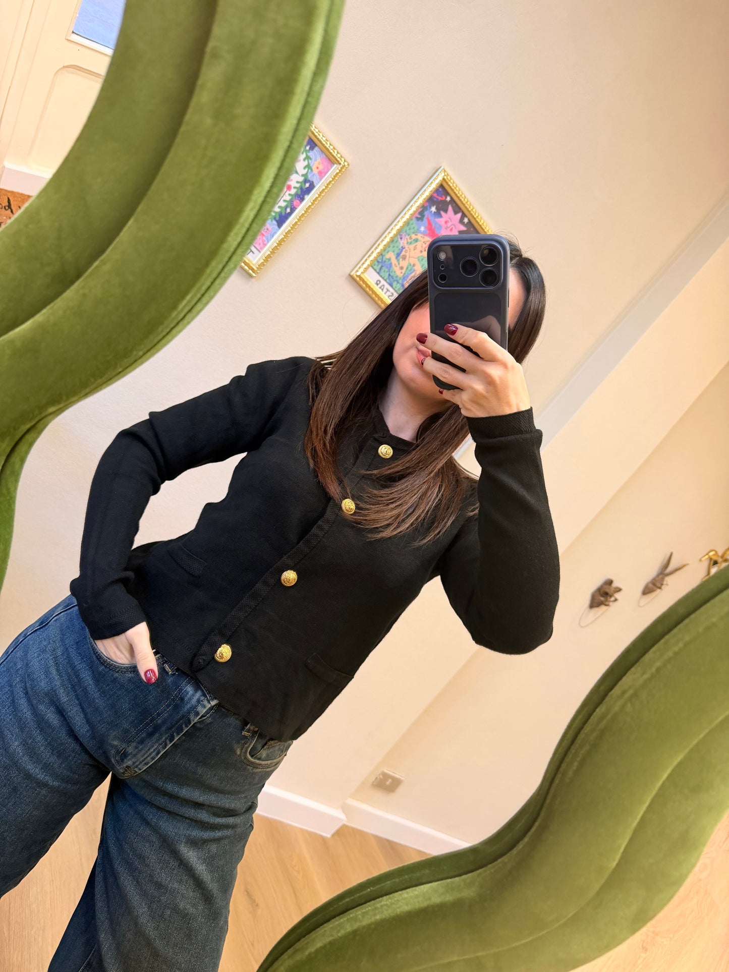 Cardigan Bottoncini Oro