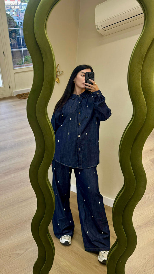 Coordinato Denim Strass