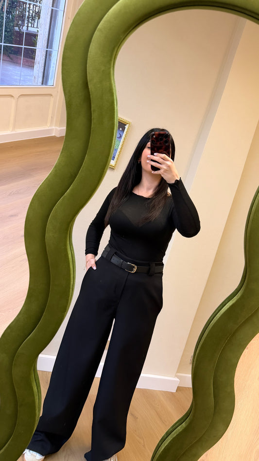 Pantalone palazzo con cintura