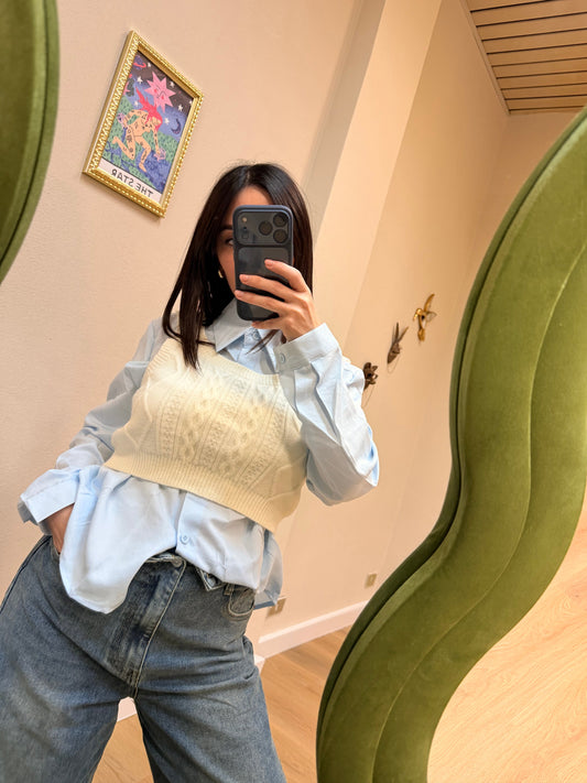 Camicia Maglioncino motivo a treccia