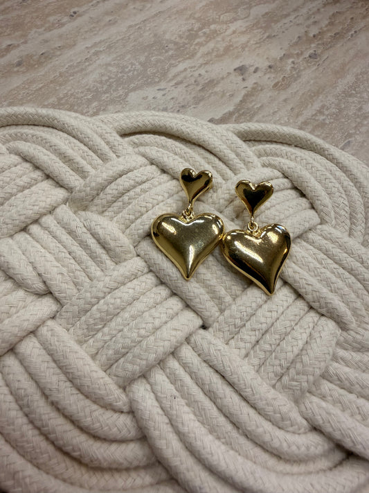 Cuori pendenti doppi GOLD