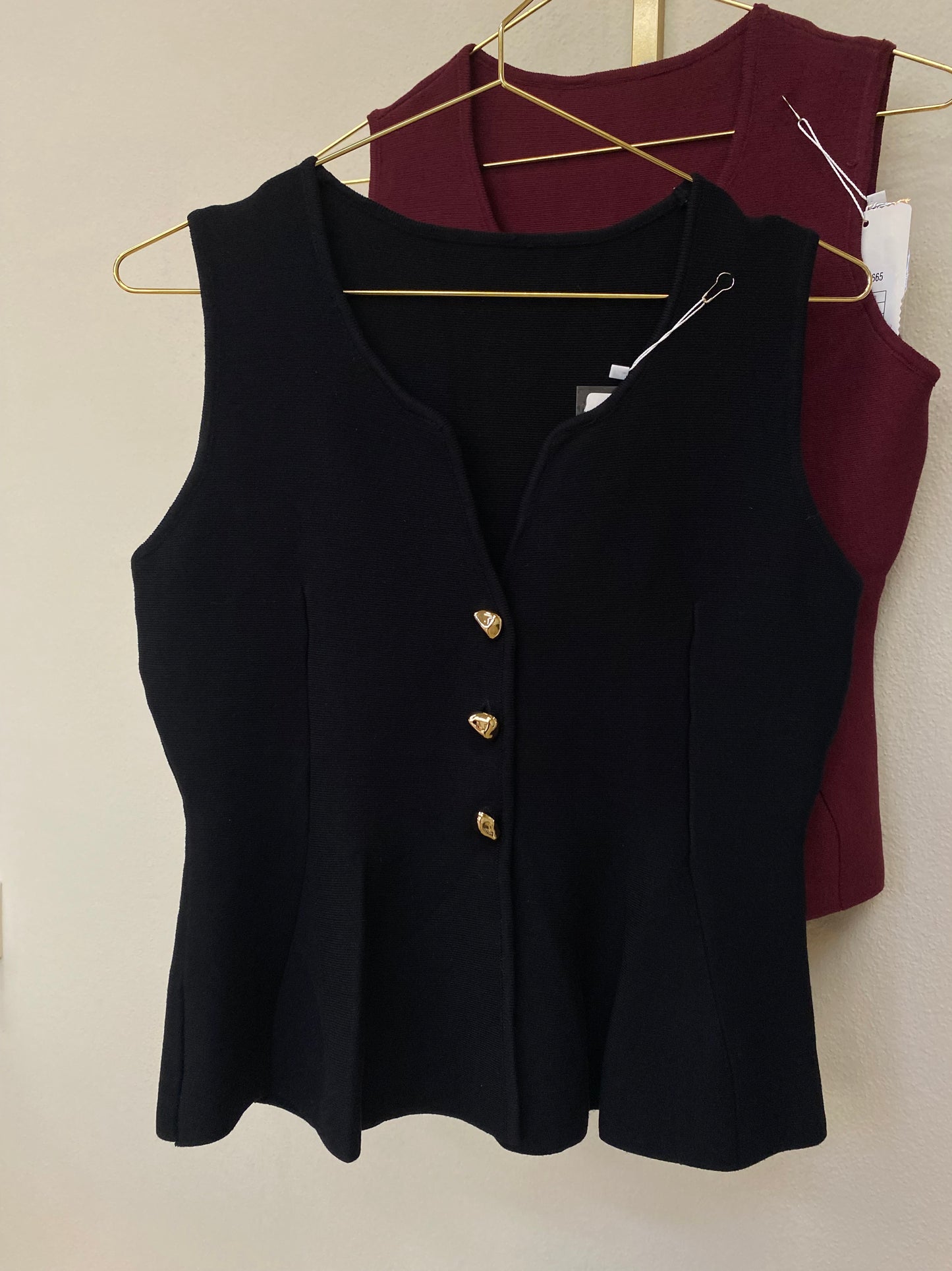 Gilet a V bottoni Oro