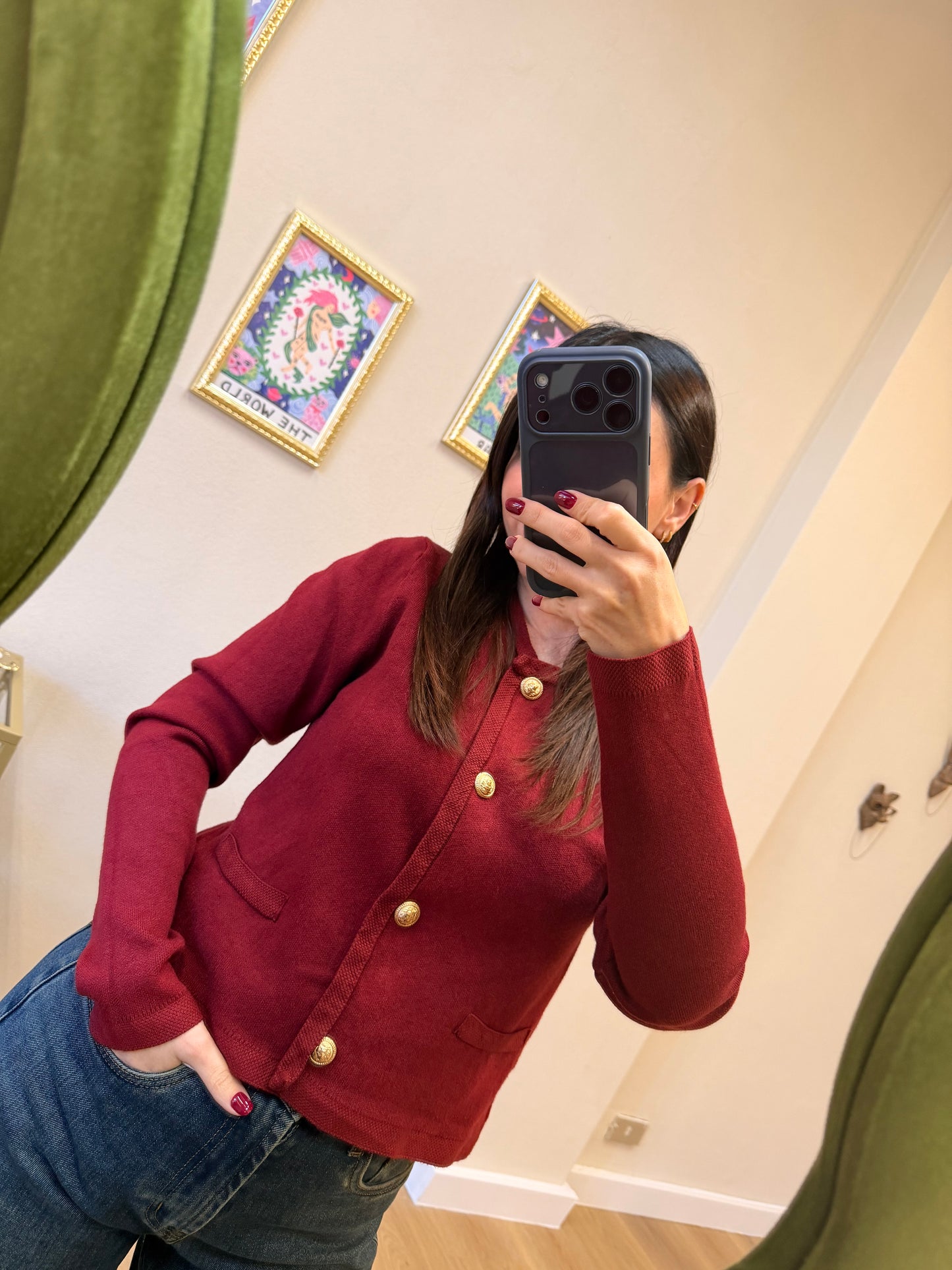 Cardigan Bottoncini Oro