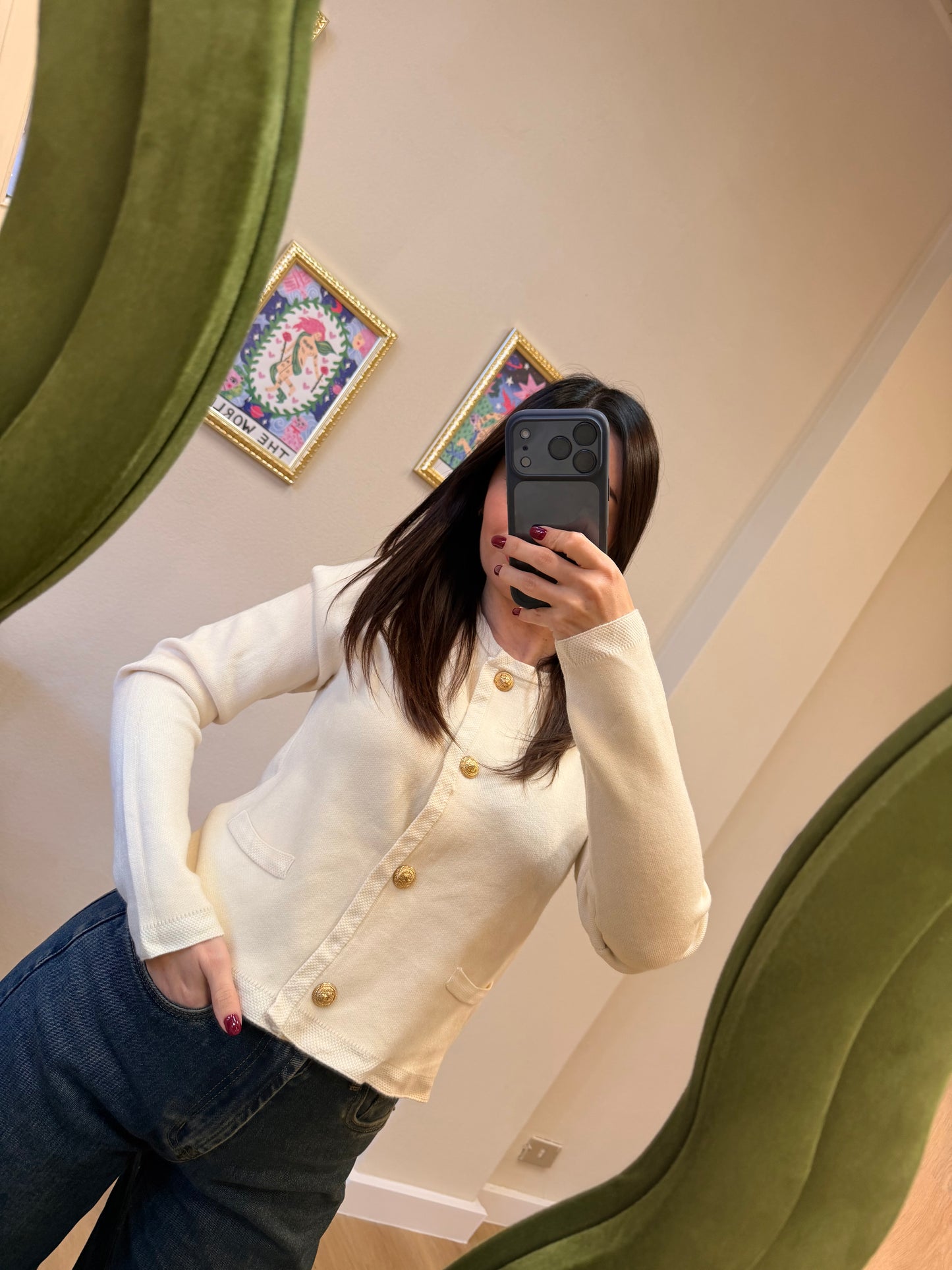 Cardigan Bottoncini Oro