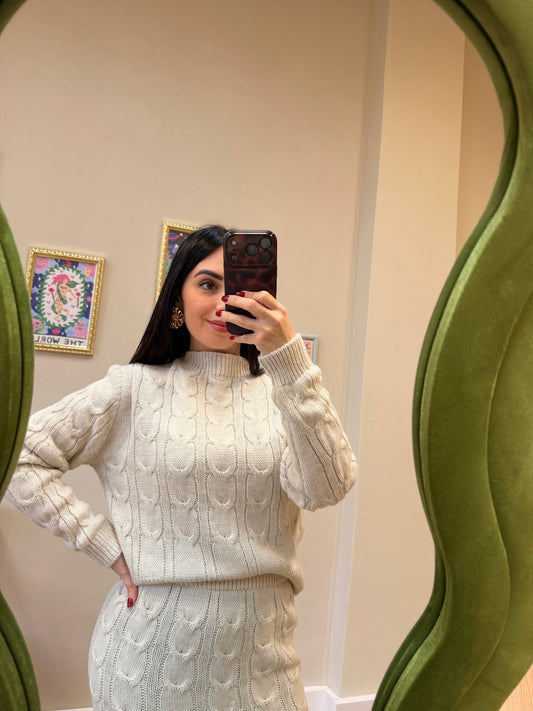 Coordinato Lana Treccia Gonna