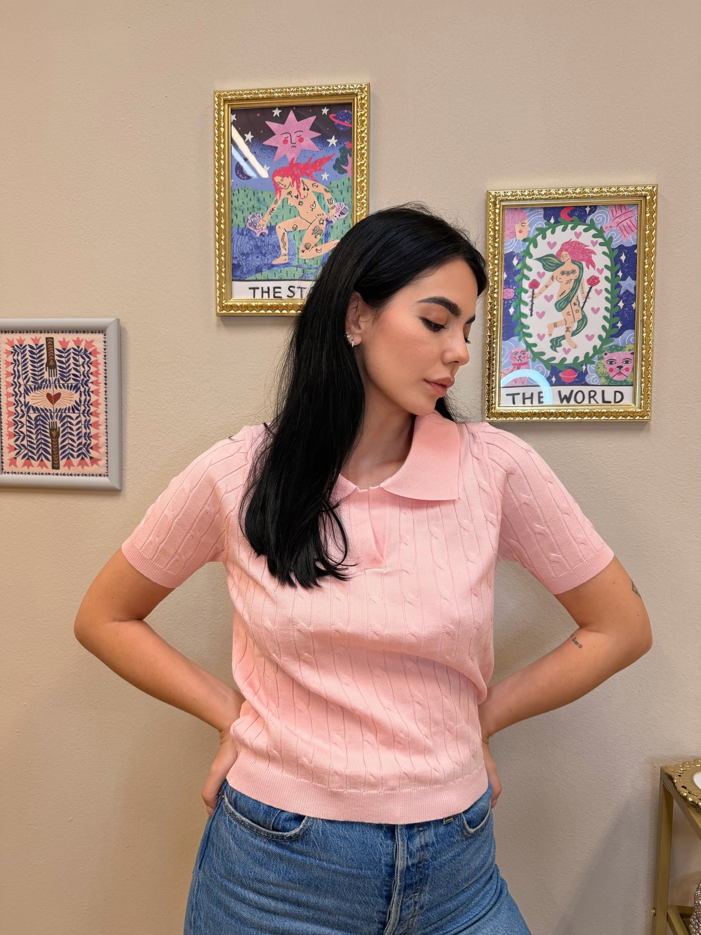 Polo Rosa Baby treccia