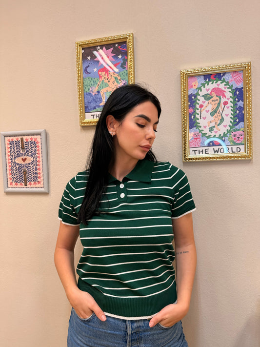 Polo Righe Verde