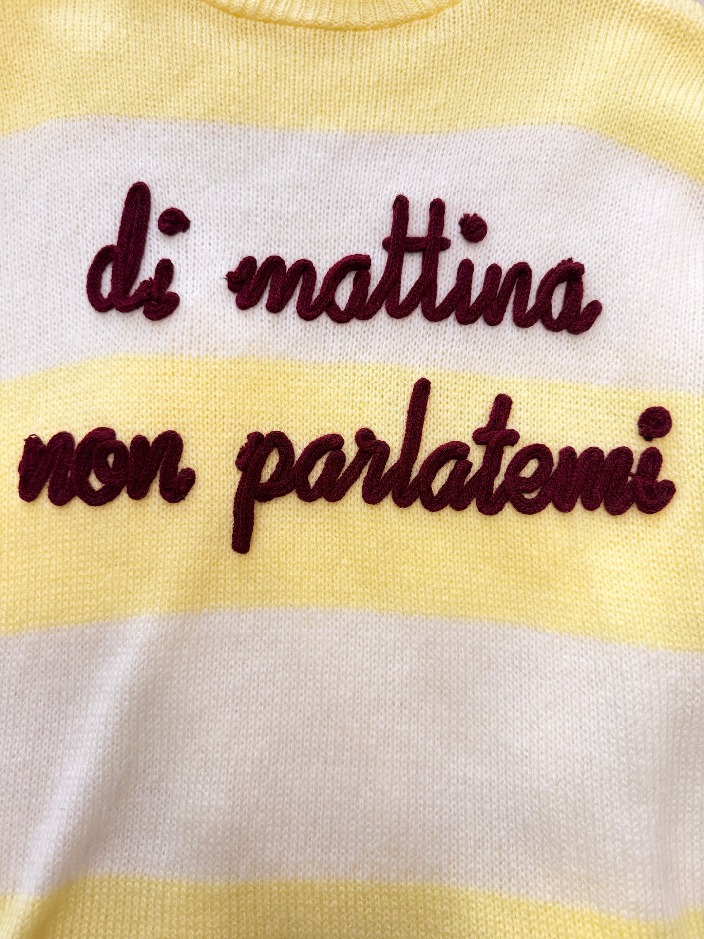 Maglioncino di filo  'Di mattina non parlatemi'