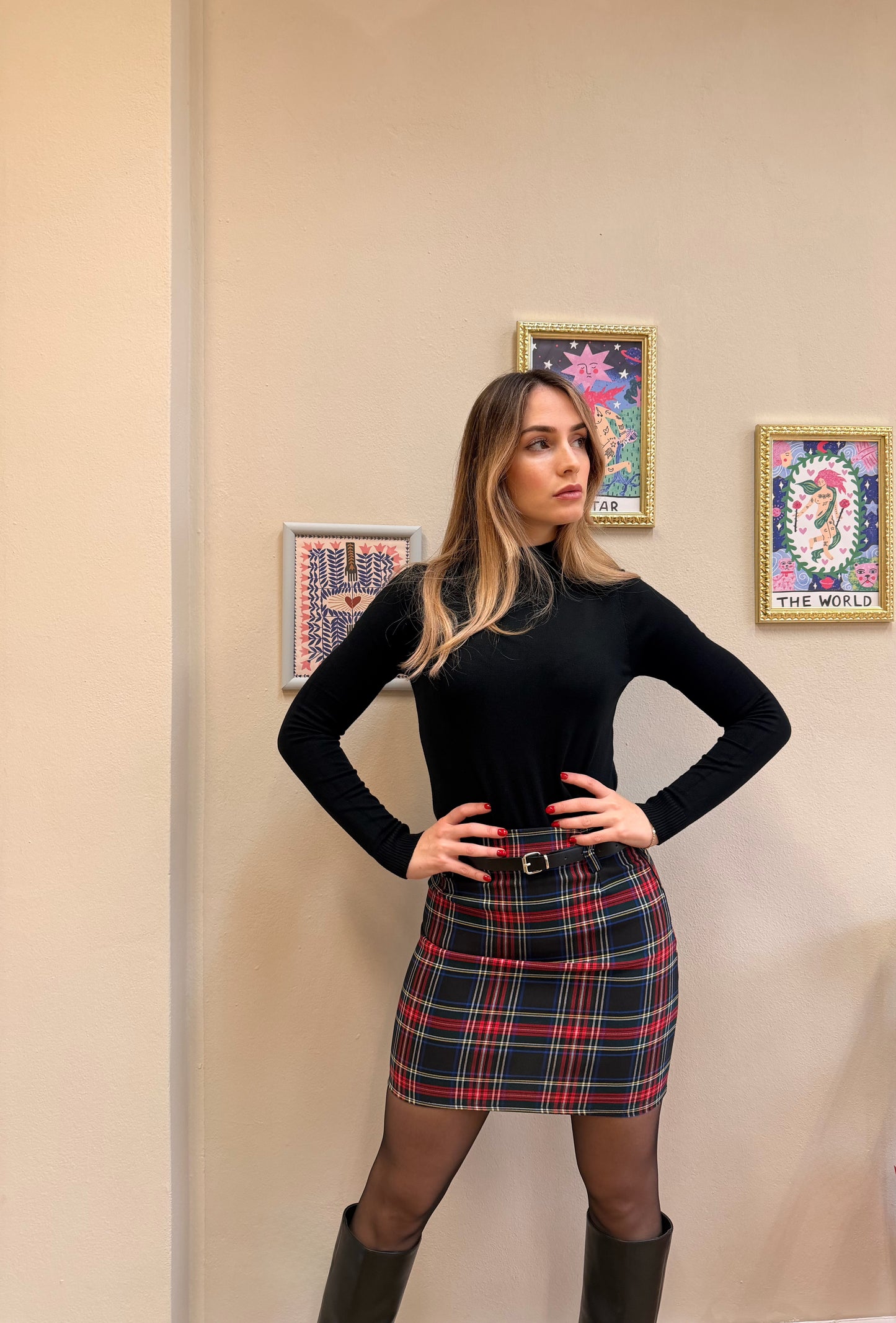 Gonna Black scozzese Cinturino